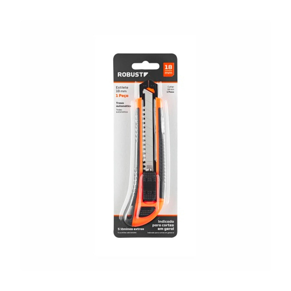 Estilete 18mm - Guia Metal Emborrachado - Robust