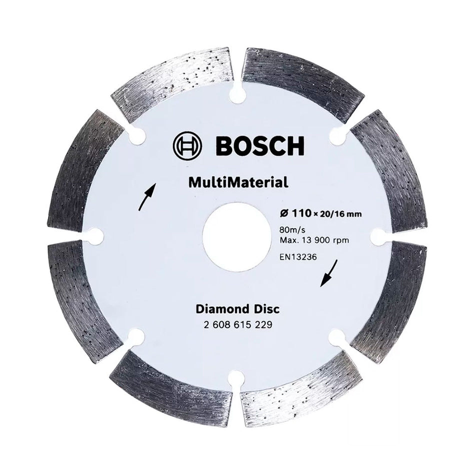 Disco Diamantado Bosch MultiMaterial Segmentado 110x20/16x8mm