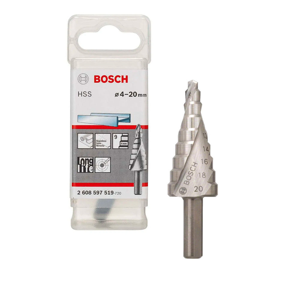 Broca Escalonada para Metal Aço Rápido HSS 4-20mm