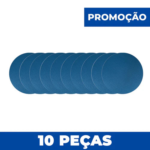 KIt com 10 Discos Lixa Velcro 75mm - 3" - Filme - Sem Furo