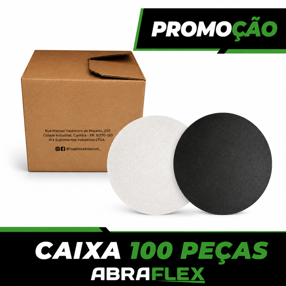 Disco Lixa Pluma 180mm - 7" Sem furo em Carbeto de Silício Ideal para Vidro - Grão 80 a 2500 - Caixa com 100