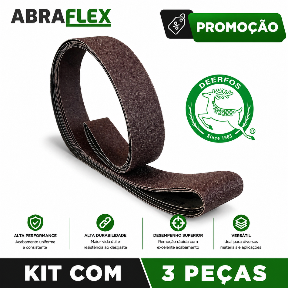 Lixa Cinta 2000x50 - Óxido Alumínio KA169 - Kit com 3 un.