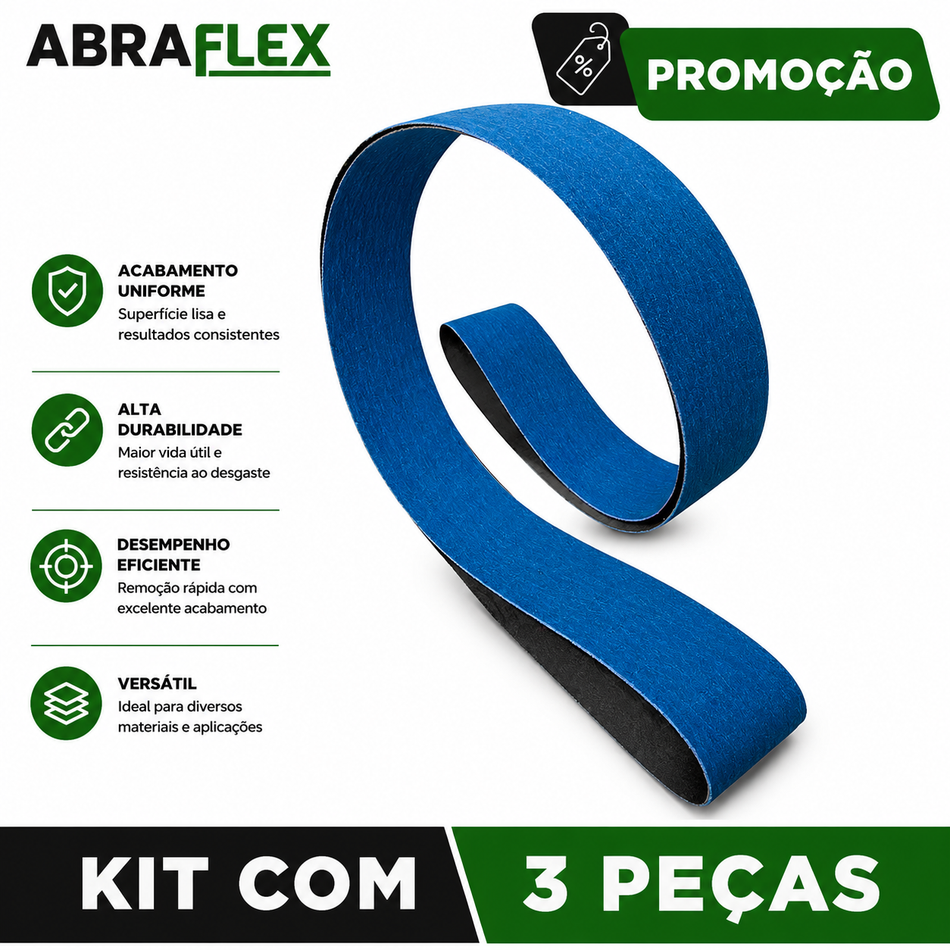 Lixa Cinta 2000x50 - Grão Cerâmico JS997 - KIT 3 Un. Promoção
