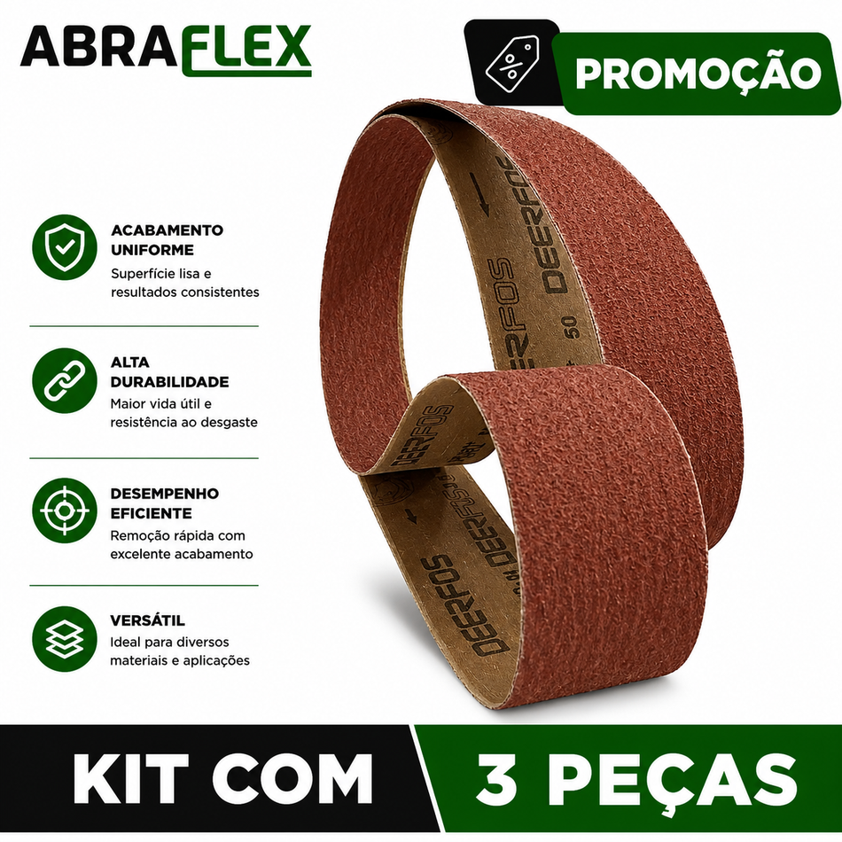 Lixa Cinta 2000x50 - Grão Cerâmico PS992 - Kit 3 un. Promoção