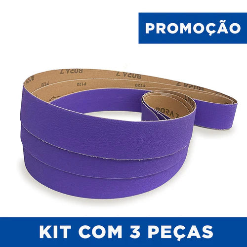 Lixa Cinta 1200x50 - Grão Cerâmico PS990 - BORA 7 - Kit 3 un. Promoção