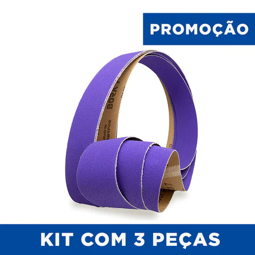 Lixa Cinta 1000x50 - Grão Cerâmico PS990 - BORA 7 - Kit 3 un. Promoção