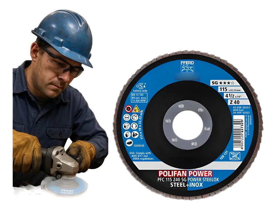 Flap Polifan Power Pfc 115 Z 40 Cônico Sg Steelox PFERD - ART. 67784115