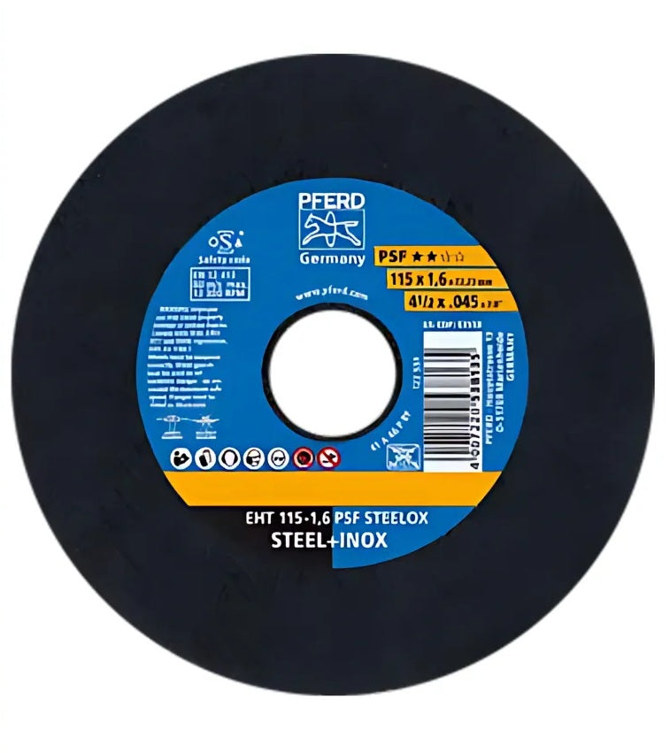 Kit 25 Discos de Corte 115mm 1,6mm Pferd PSF STEELOX Inox