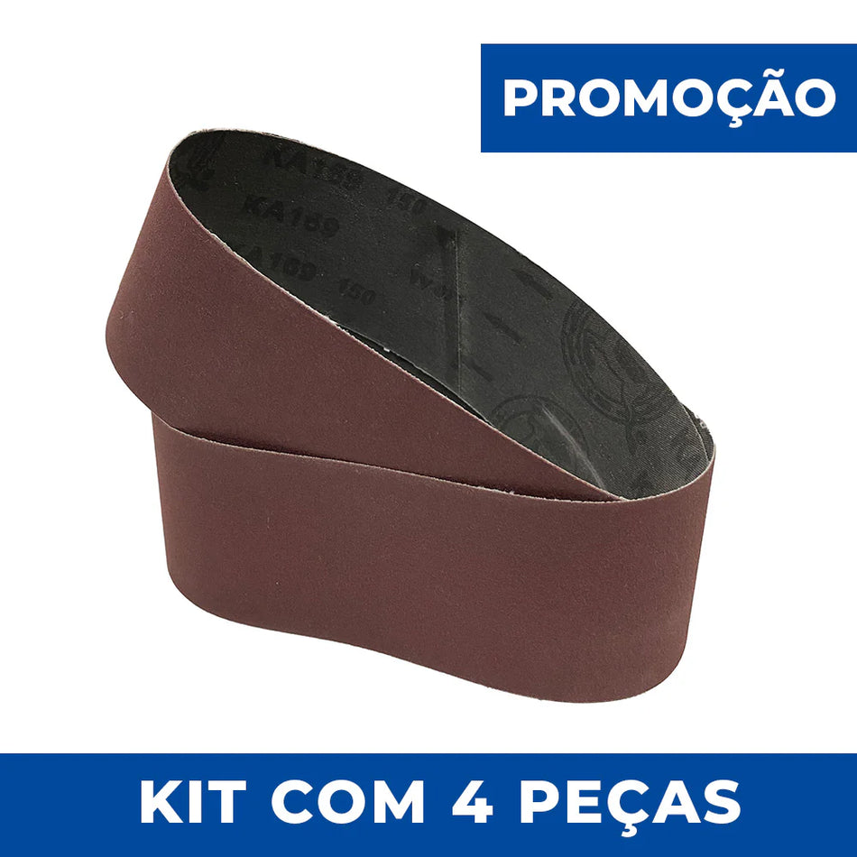 Lixa Cinta 457x75 - Óxido Alumínio KA169 - Kit com 4 peças