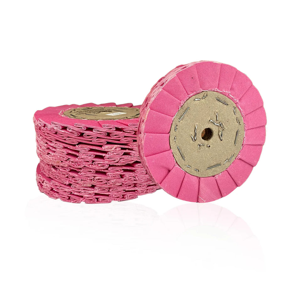 Roda Polimento Plissada 150 - Rosa - Furo 13