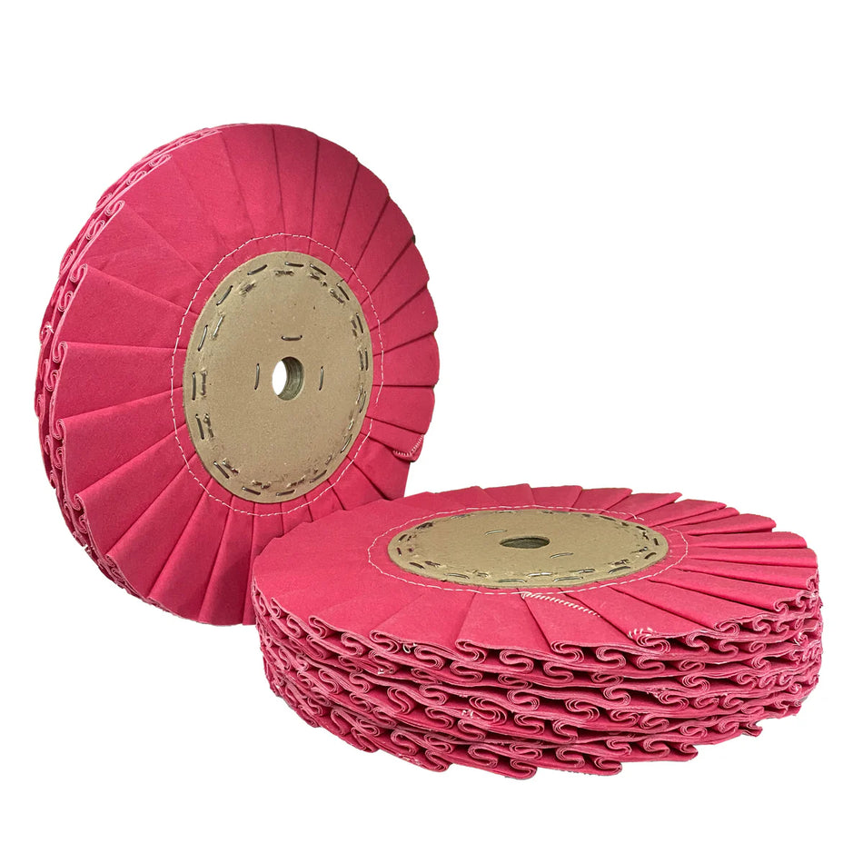 Roda Polimento Plissada 250 - Rosa - Furo 32