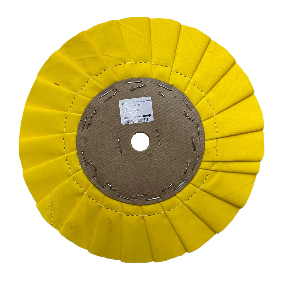 Roda Polimento Plissada 250 - Amarela - Furo 16
