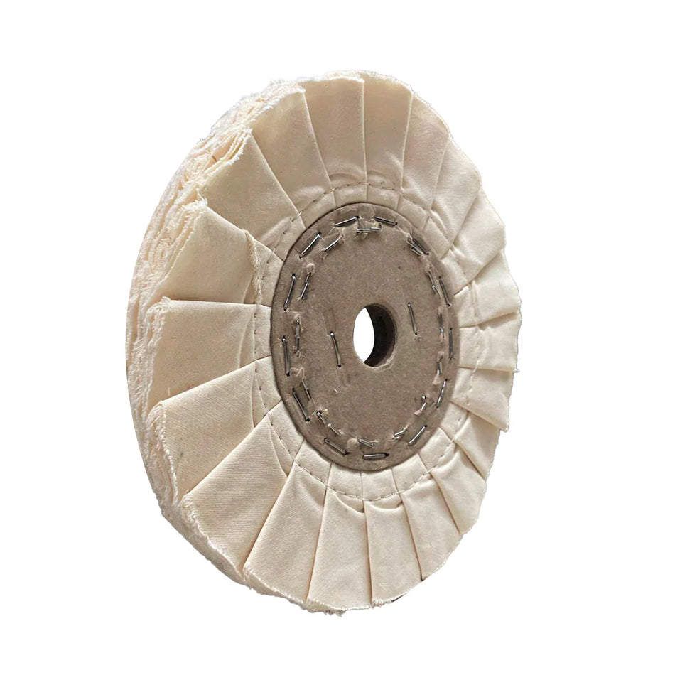 Roda Polimento Plissada 250 - Branca - Furo 32