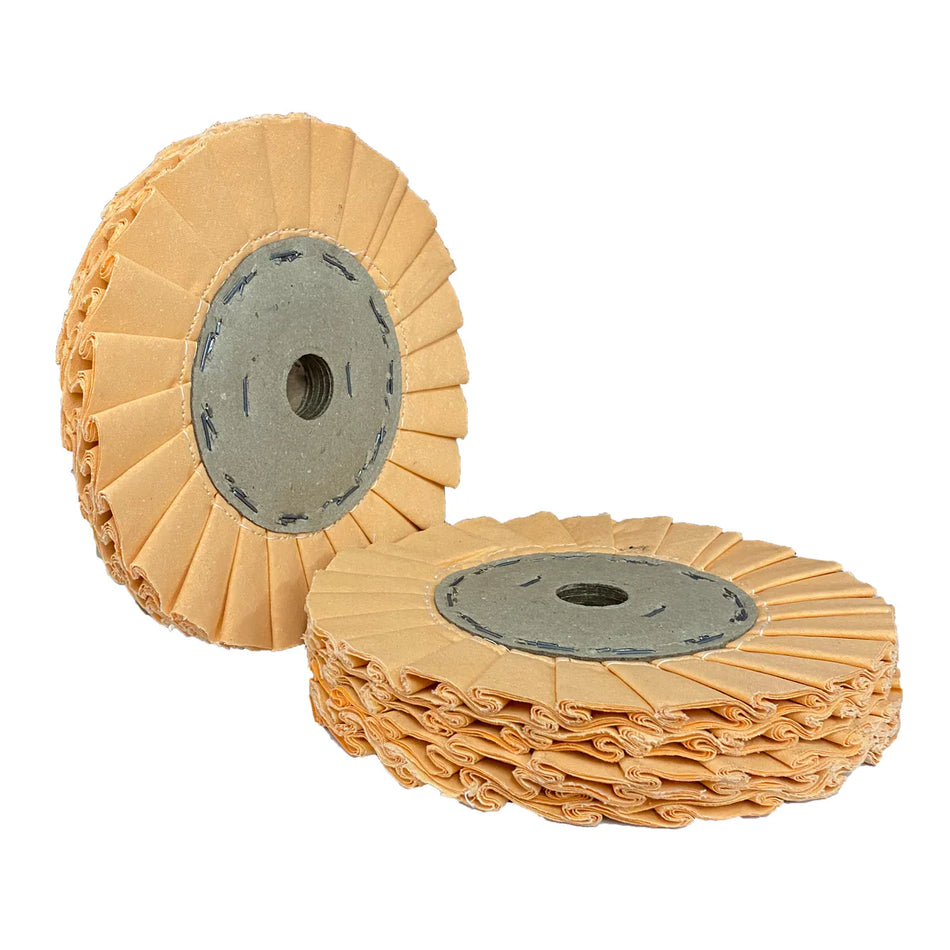 Roda Polimento Plissada 150 - Laranja - Furo 13