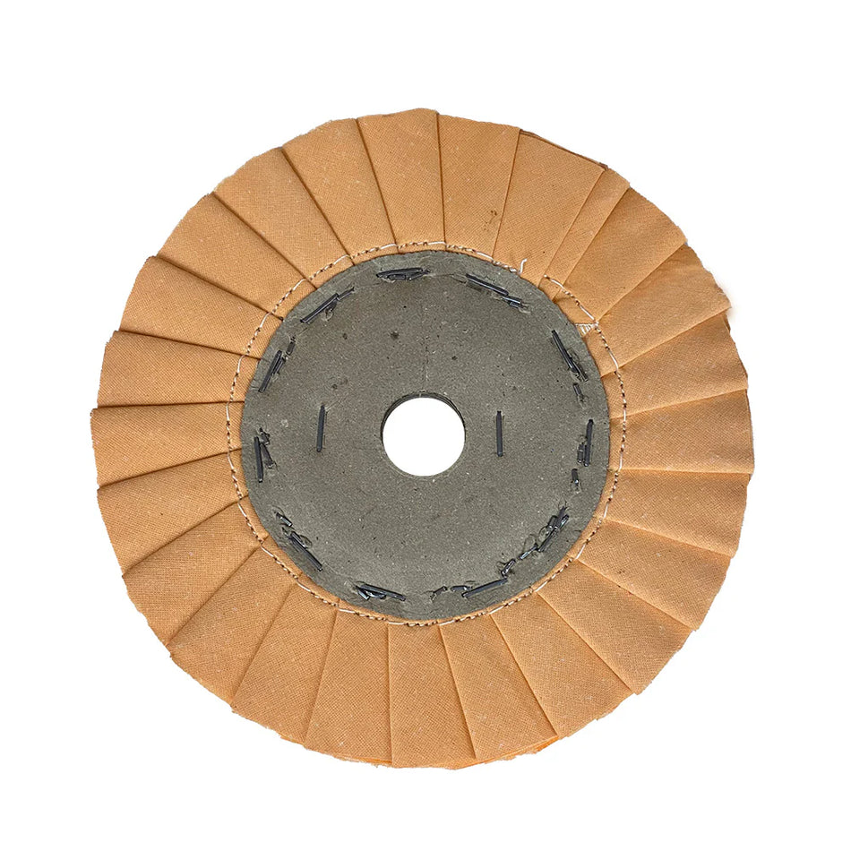 Roda Polimento Plissada 250 - Laranja - Furo 32