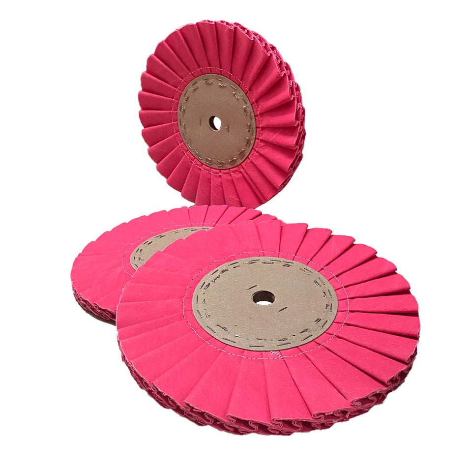 Roda Polimento Plissada 250 - Rosa - Furo 16