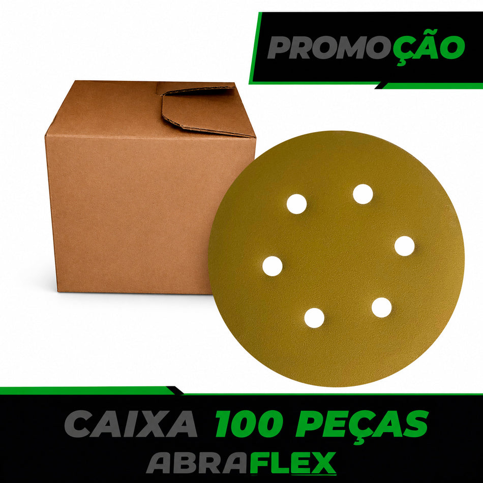 Disco Lixa Velcro 150 - 6" - CA331 - 6 Furos - Caixa 100 Un.