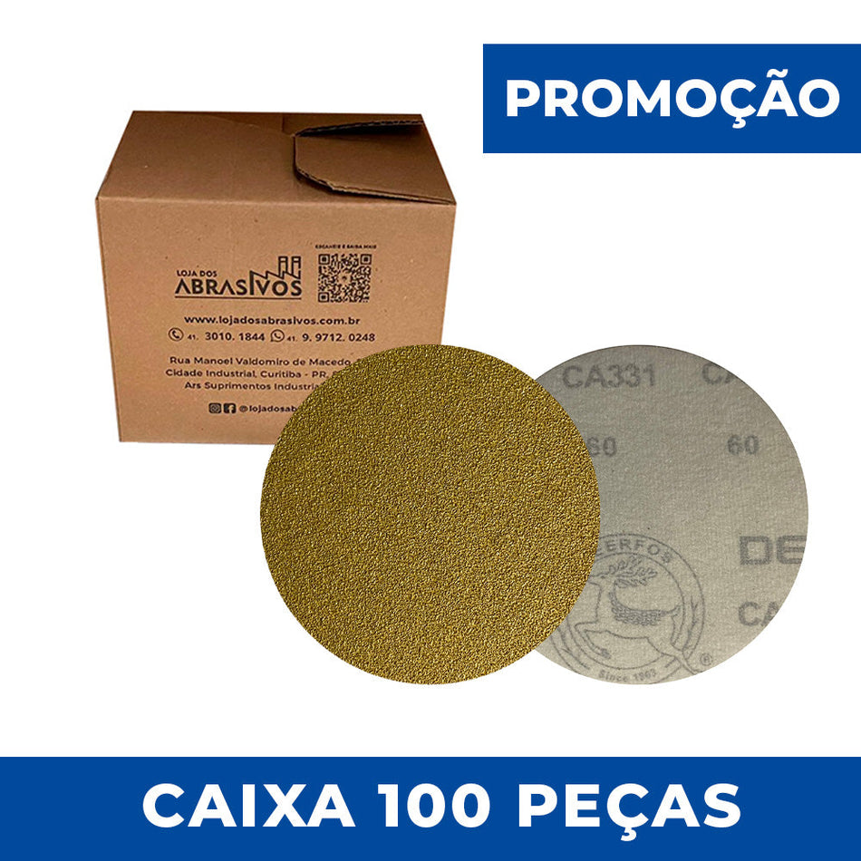 Disco Lixa Velcro 125 - 5" - CA331 - Sem Furo - Caixa com 100 un.