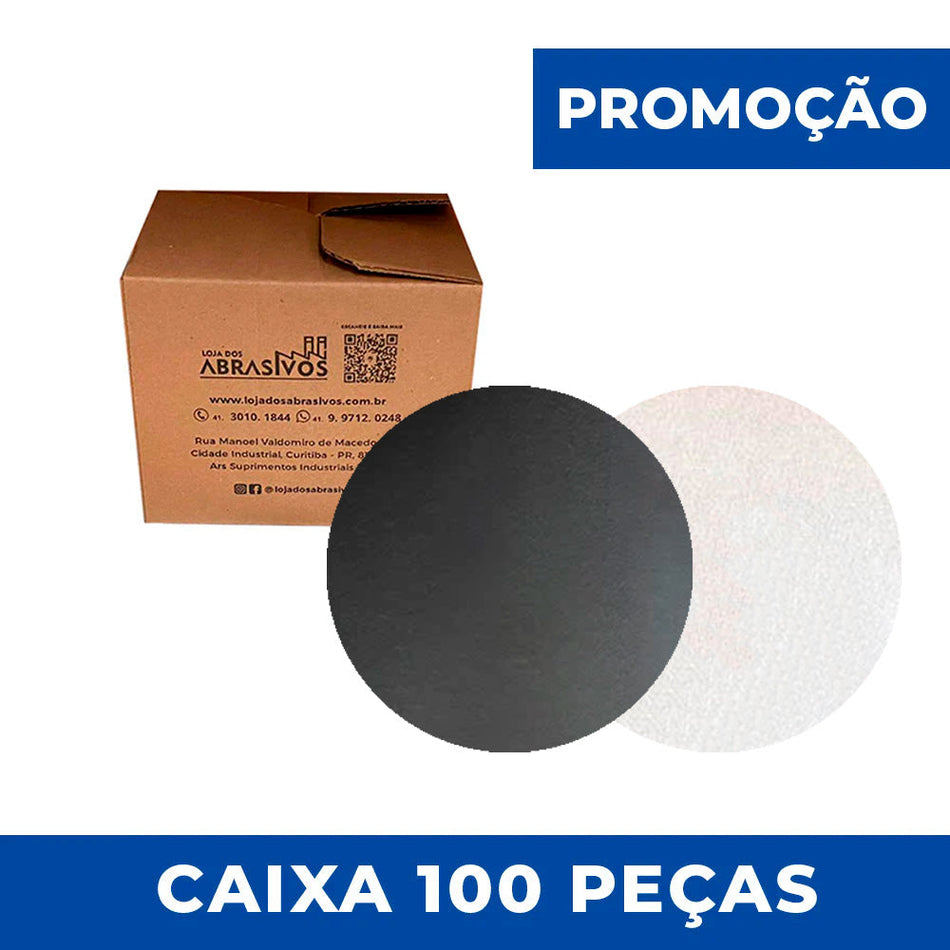 Disco Lixa Pluma 180mm - 7" Sem furo em Carbeto de Silício Ideal para Vidro - Grão 80 a 2500 - Caixa com 100