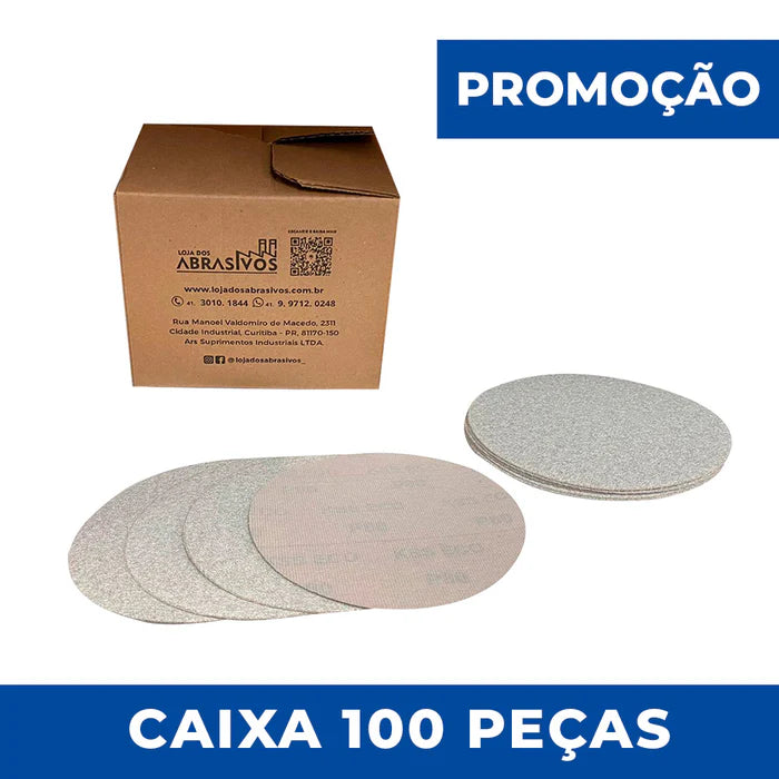 Disco Lixa Velcro 125 - 5" - KSSECO - Sem Furo - Caixa com 100 un.