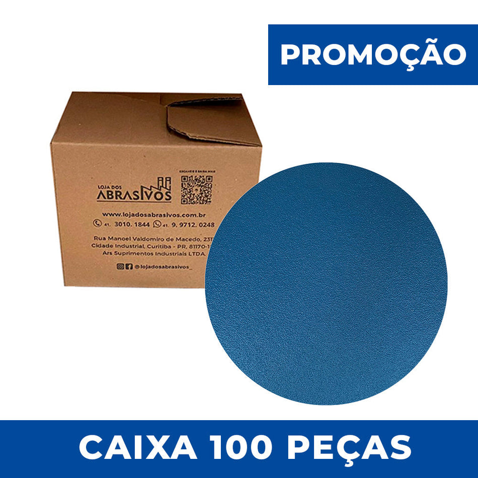 Disco Lixa Velcro 125mm - 5" - Filme - Sem Furo - Caixa 100 un.